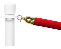 GJ Floors – Afzetkoord velours Luxe Rood – Messing sluiting – Luxe afzetkoord voor afzetpalen
