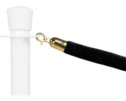 GJ Floors – Afzetkoord velours Zwart – Messing sluiting – Luxe afzetkoord voor afzetpalen