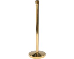 GJ Floors - Afzetpaal voor koord | Ovale Kop - Messing - Hoogte: 100 cm - Lengte: - Steel diameter: 5,1 cm