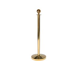 GJ Floors - Afzetpaal voor koord | Ronde Bol - Messing - Hoogte: 100 cm - Lengte: - Steel diameter: 5,1 cm