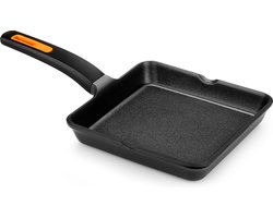 Gladde Grillpan BRA EFFICIENT PLUS Zwart Aluminium