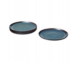 Gladelig Dinerborden Blauw 25 cm - Set van 4