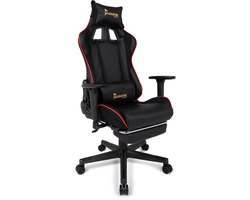 Gladiator Esports Ergonomische Gamestoel met 160° kantelfunctie - Zwarte Gamingstoel met 3D Verstelbare Armleuningen & Voetensteun - Gaming Chair met Rug- en Hoofdkussen - Tot 130kg