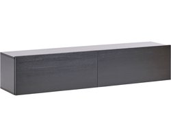 GLADSTONE - Wandgemonteerd TV-meubel - Zwart - 140 cm - Vezelplaat