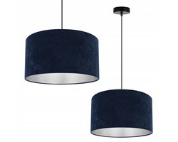 Glamour Hanglamp met Blauwe Fluwelen Kap - Chroom - Verstelbaar