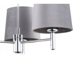 Glamour Kroonluchter BOLZANO PLUS 6107 Chroom met Grijze Lampenkappen