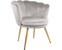 Glamoureuze Accent Stoel in Zilvergrijs - Art Deco Design