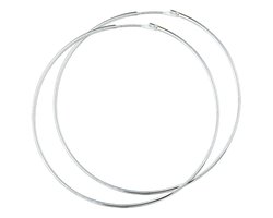 Glams oorringen ronde buis - 45 mm - Zilver