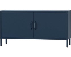 Glanzend Metalen TV-meubel met Deuren - Industrieel Loft Stijl Opbergkast