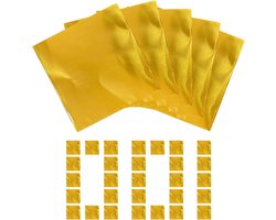 Glanzende aluminiumfolie, gouden reliëffolie, 100 rollen doe-het-zelf blad, 10 x 10 cm, gereedschap voor het graveren van kunstprojecten voor het schilderen van nagels, kunsthandwerk, reliëf