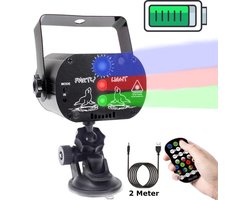 Glarity Oplaadbare Discolamp Met Statief En Adapter - Festival - LED - Party Lights - Laser - RGB - Laserlamp - Huisfeest - Party - Stroboscoop - LED lamp - Lichteffect