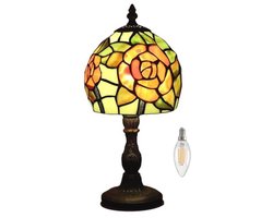 Glas in lood lampenkappen Bureaulamp Tiffany-stijl Antieke Tafellamp Vintage Art Deco