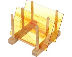 Glas in Lood Platen - Mozaïek Glas - Ambachtelijke Projecten - Transparant Gekleurd Glas - 10 x 155 cm - Oranje