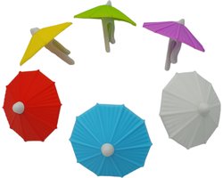 Glas markers siliconen - glasmarkers - bar benodigdheden - wijnglas markers - cocktail glazen decoratie - herbruikbaar - cocktail parasolletjes - 6 stuks- oDaani