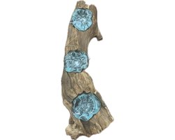 Glas op houten stronk - party light 3x - verschillend - echt hout