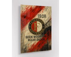 glas schilderij - Feyenoord 1908 - 40x60 cm - Abstracte kunst - Huis decoratie woonkamer - Keuken muur schilderijen - Wanddecoratie accessoires - Kamer interieur - voetbal