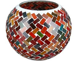 Glas Windlicht "Mosaik" 12.5 cm hoog