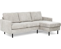 Glasco 3-zits hoekbank links/rechts rib naturel