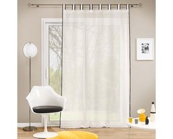 Glasgordijn met Lussen 140 x 280 cm Bandol Wit
