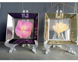 Glasharddesign - Flower Yellow - glas in lood - fotolijstje - wonen - interieur - kado