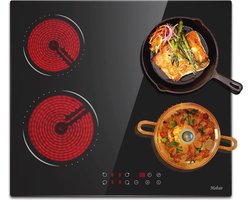 Glaskeramische Kookplaat 60cm met 4 Zones - Sensor Aanraakbediening, 9 Vermogensniveaus