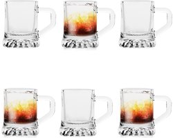 Glasmark Shotglaasjes/borrelglazen Mini Bierglas - transparant glas - 24x stuks - 25 ml - shotjes
