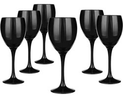 Glasmark Wijnglazen - 6x - Black collection - 300 ml - glas