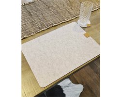 Glasonderzetters - modern - set van 4 - lichtgrijs - vilt leer