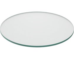 glasplaat 8 mm - gehard veiligheidsglas - tafel, kachel - ronde glazen plaat - Ø 30 cm - transparant