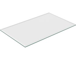 glasplaat 8 mm - gehard veiligheidsglas - tafel, kachel - vierkante glazen plaat - 100 x 62 cm - transparant