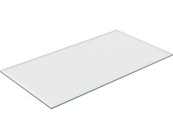 glasplaat 8 mm - gehard veiligheidsglas - tafel, kachel - vierkante glazen plaat - 120 x 65 cm - transparant