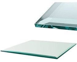 Glasplaat voor Open Haard en Tafelblad 100 x 60 cm - Facetgeslepen ESG Veiligheidsglas