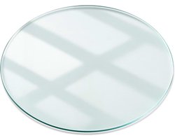 Glasplaat voor Tafels Rond Ø 100 cm | Tafelblad Beschermer | Glazen Bodem | Met Anti-Slip Pads | Gepolijste Rand | voor Eettafel, Bureau of Salontafel | Doorzichtig - Transparant