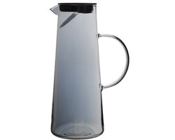 Glasrijk® Waterkaraf 1,8 L - Zwart - Waterkan met Deksel En Filter - Glas - Glazen Karaf 1,8 Liter - Schenkkan - Glazen waterkan - Waterkaraf voor fruitwater - Multifunctionele decanteerkaraf - Waterkan - Waterkaraf