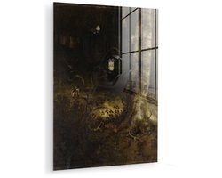 ® Glasschilderij 120x160 cm - Schilderij acrylglas - Bosgrond met een slang, hagedissen, vlinders en andere insecten - Otto Marseus van Schrieck - Foto op glas - Muurdecoratie woonkamer - Wanddecoratie slaapkamer - Schilderijen