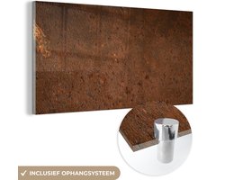® Glasschilderij 120x60 cm - Schilderij acrylglas - Roest - Bruin - Messing - Foto op glas - Muurdecoratie woonkamer - Wanddecoratie slaapkamer - Schilderijen