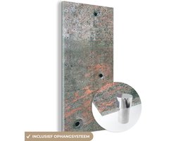 ® Glasschilderij 80x160 cm - Schilderij acrylglas - Messing - Roest - Verweerd - Foto op glas - Muurdecoratie woonkamer - Wanddecoratie slaapkamer - Schilderijen
