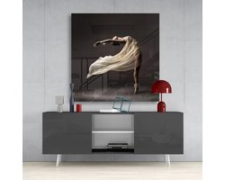 Glasschilderij - Ballerina - Wanddecoratie - 100x100 cm