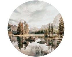 Glasschilderij Landschap in de bergen - Ø 70 - Glas - REINDERS
