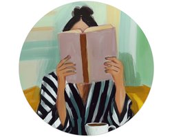 Glasschilderij Lees- en koffiepauze - Ø 50 - Glas - REINDERS