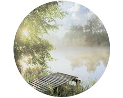 Glasschilderij Ochtend aan het water - Ø 50 - Glas - REINDERS