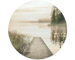 Glasschilderij Ochtendzon bij de pier - Ø 50 - Glas - REINDERS