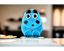 Glassculptuur - Glazen Nijpaard - Glasobject - Sculptuur - Fusing glas Hippo - 22cm