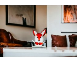 Glassculptuur - Glazen Vos - Glasobject - Sculptuur - Fusing glas Fox - 20cm