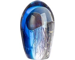Glassculptuur Kwallen blauw