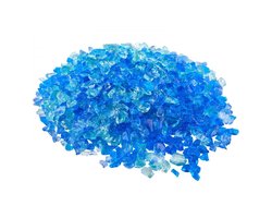 Glasstenen voor vuurkorf en vuurtafel - Reflecterend vuurglas - Gewicht 4,5 kg - Korrelgrootte 12-19 mm - Geschikt voor propaan - Aquablauw/Caribisch blauw/Aquagroen