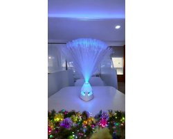 Glasvezel Lamp 35 cm – Bluetooth Speaker & Kleurveranderende LED Sfeerverlichting | USB-Aangedreven Ontspanningslamp voor Slaapkamer & Snoezelruimte