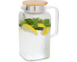 Glaswerk Livenza waterkan 1,5 liter borosilicaatglas rvs zeef deksel