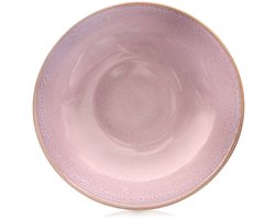 GLAZE Diep Bord - Ø 21 cm - Keramiek - Roze - Pastabord & Soepbord - Modern Design - Vaatwasserbestendig