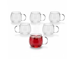 Glazen - 6 stuks - 400 ml - transparant - glas